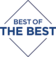 The Best of the Best logo blue in a diamond
